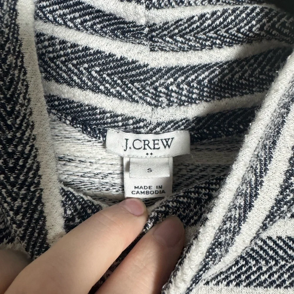 J.Crew Black White Striped Turtleneck Sweater Soft Knit Size S